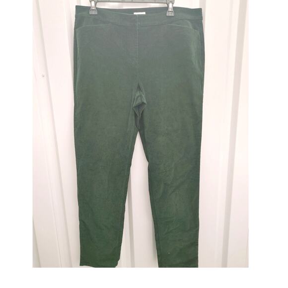 J Jill Women's Corduroy Pants Green 14T Tall - Picture 1 of 5